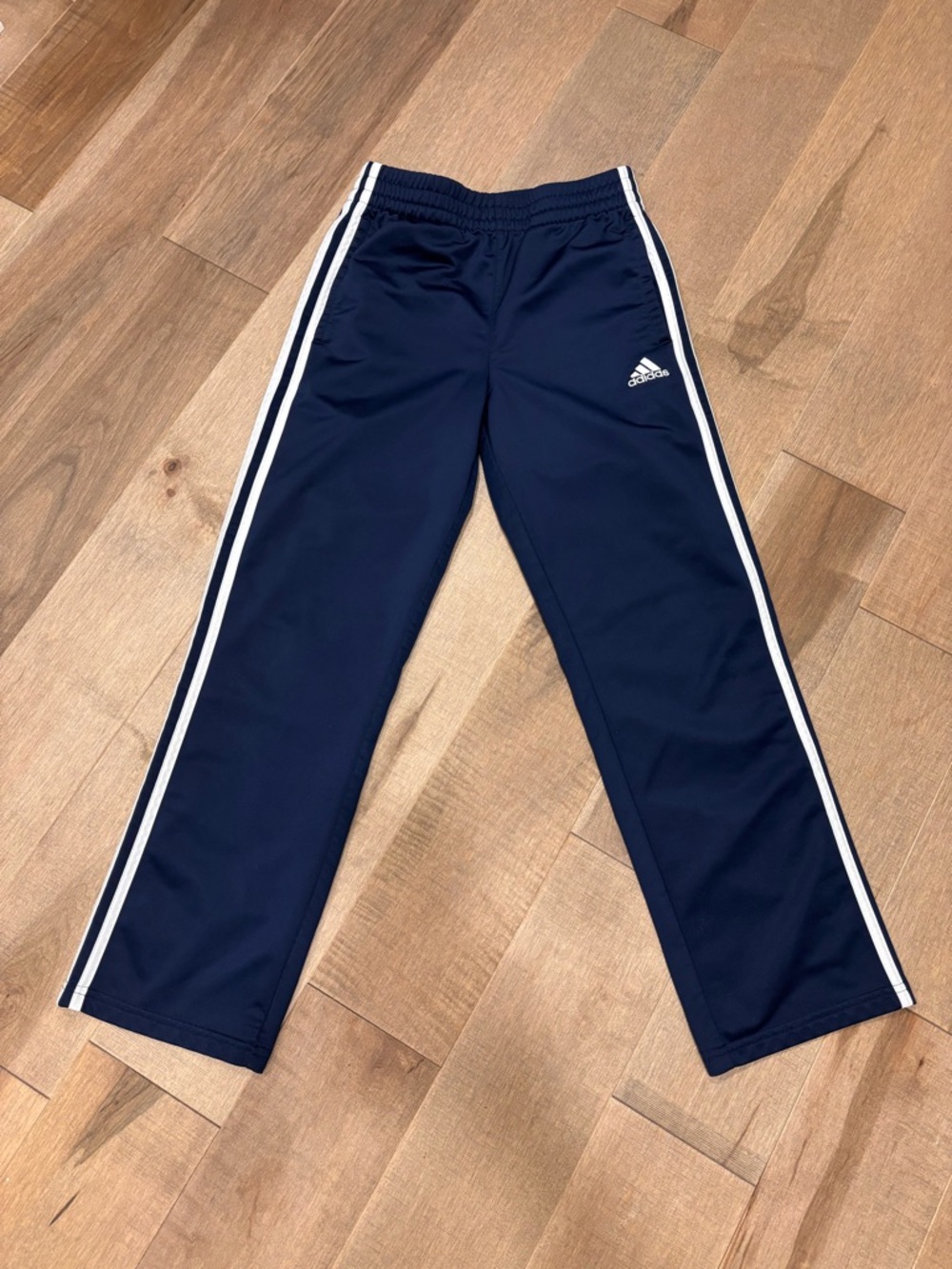 Adidas Youth Track Pants M (10/12) Navy Blue Athletic Joggers Soccer Gym Kids